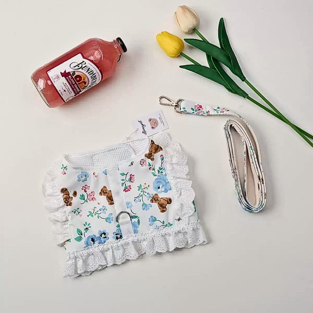 Teddy Lace Cotton Harness Set