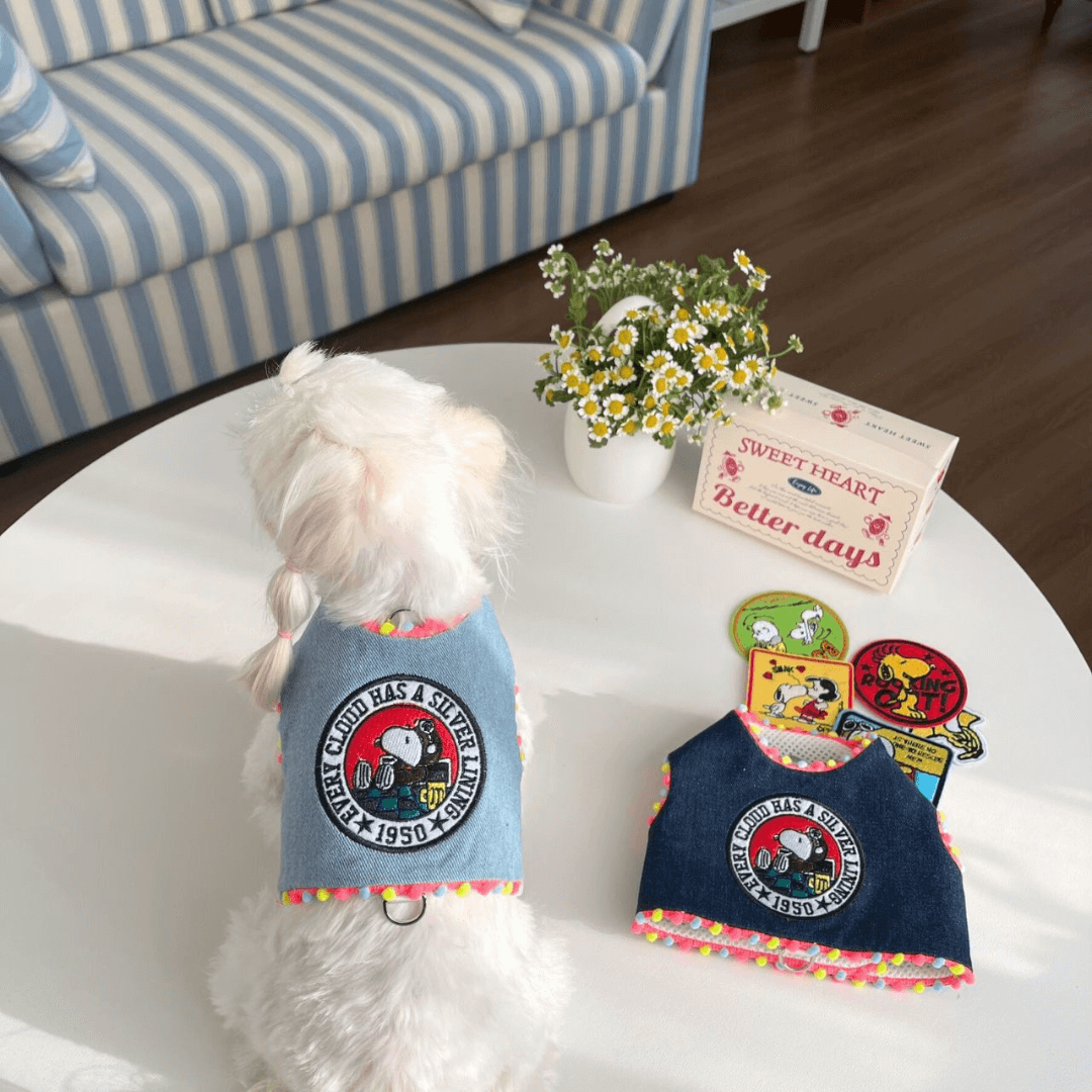 Snoopy Denim Pet Harness