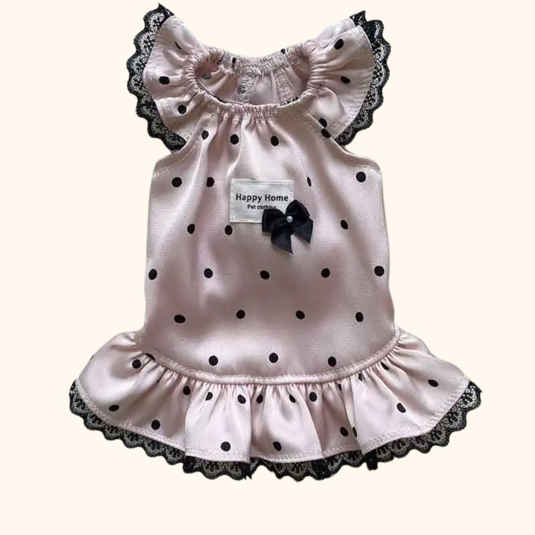 Satin Polka Dot Dog Pajamas – Lace Summer Style