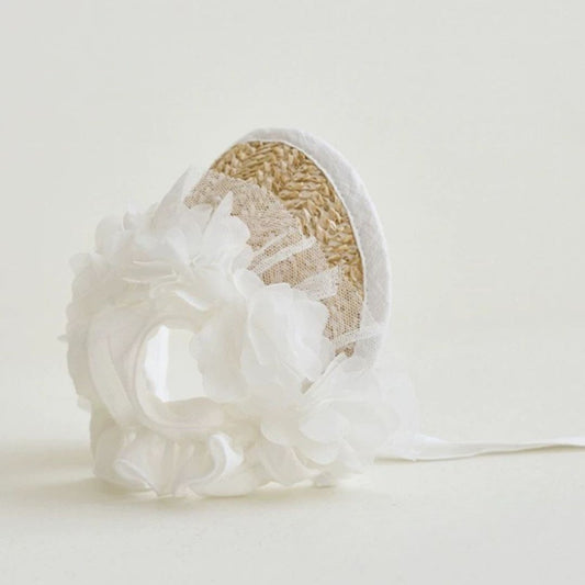 French Lace Floral Pet Straw Hat