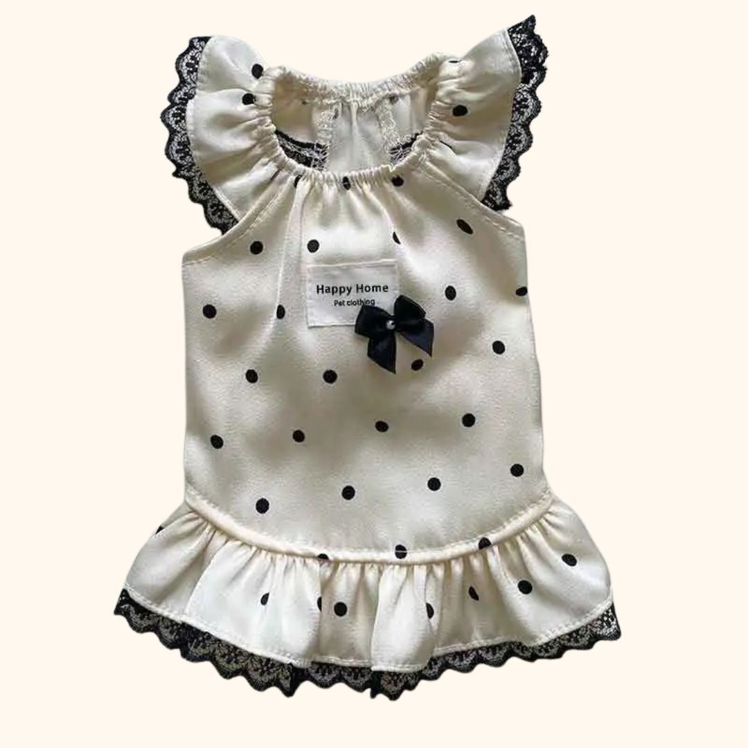 Satin Polka Dot Dog Pajamas – Lace Summer Style