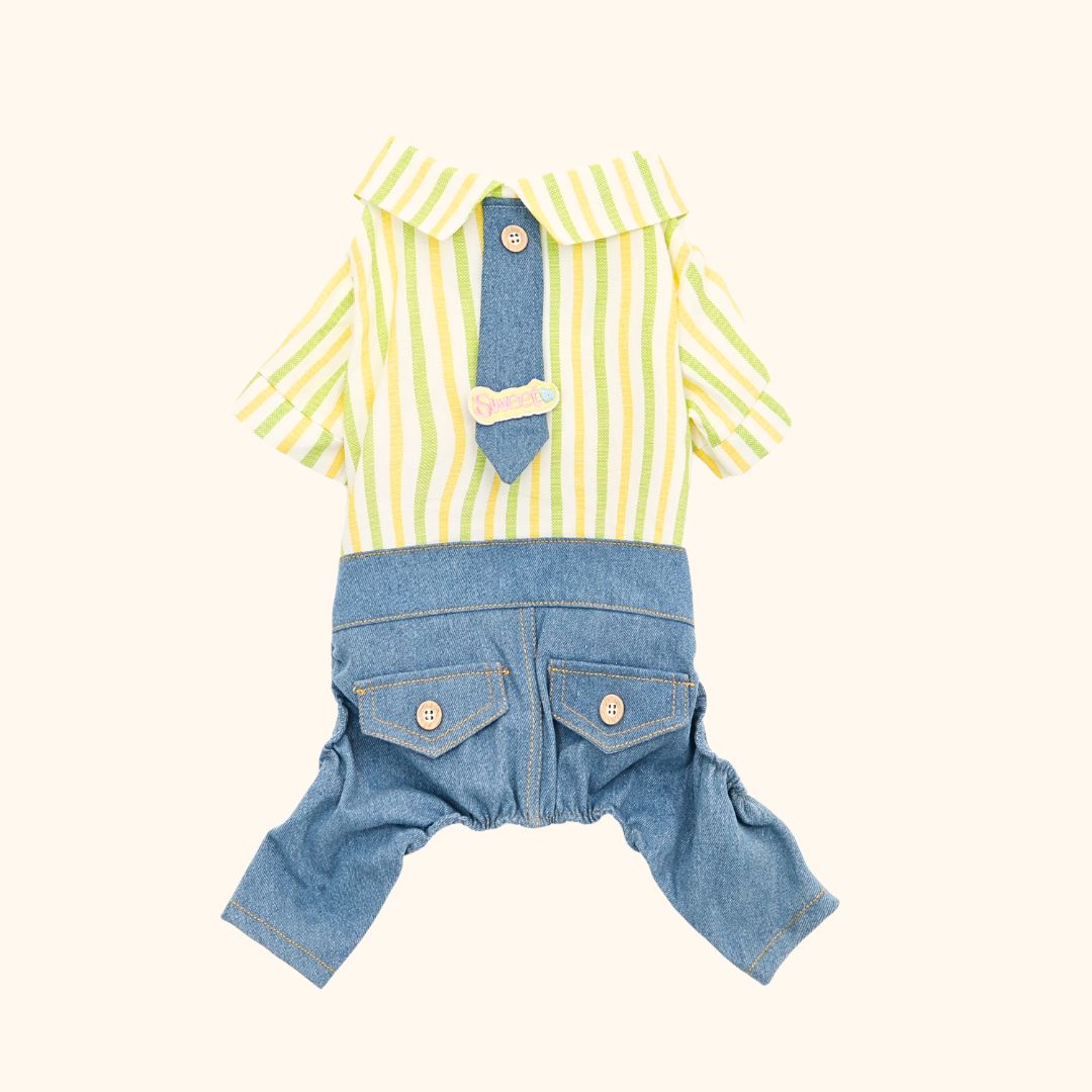 Denim Tie Pet Jumpsuit