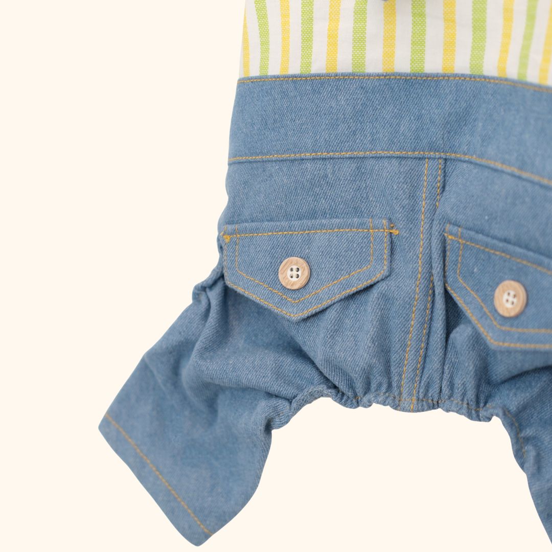 Denim Tie Pet Jumpsuit