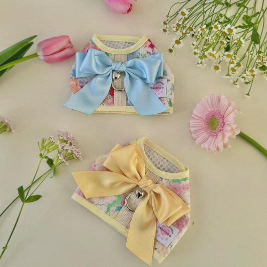 Summer Floral Cotton Bow Pet Harness